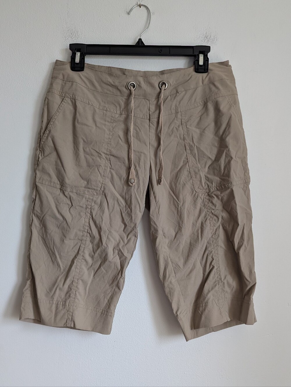 Prana Women's Nylon Breathe Hiking Knickers In Beige Khaki Size S